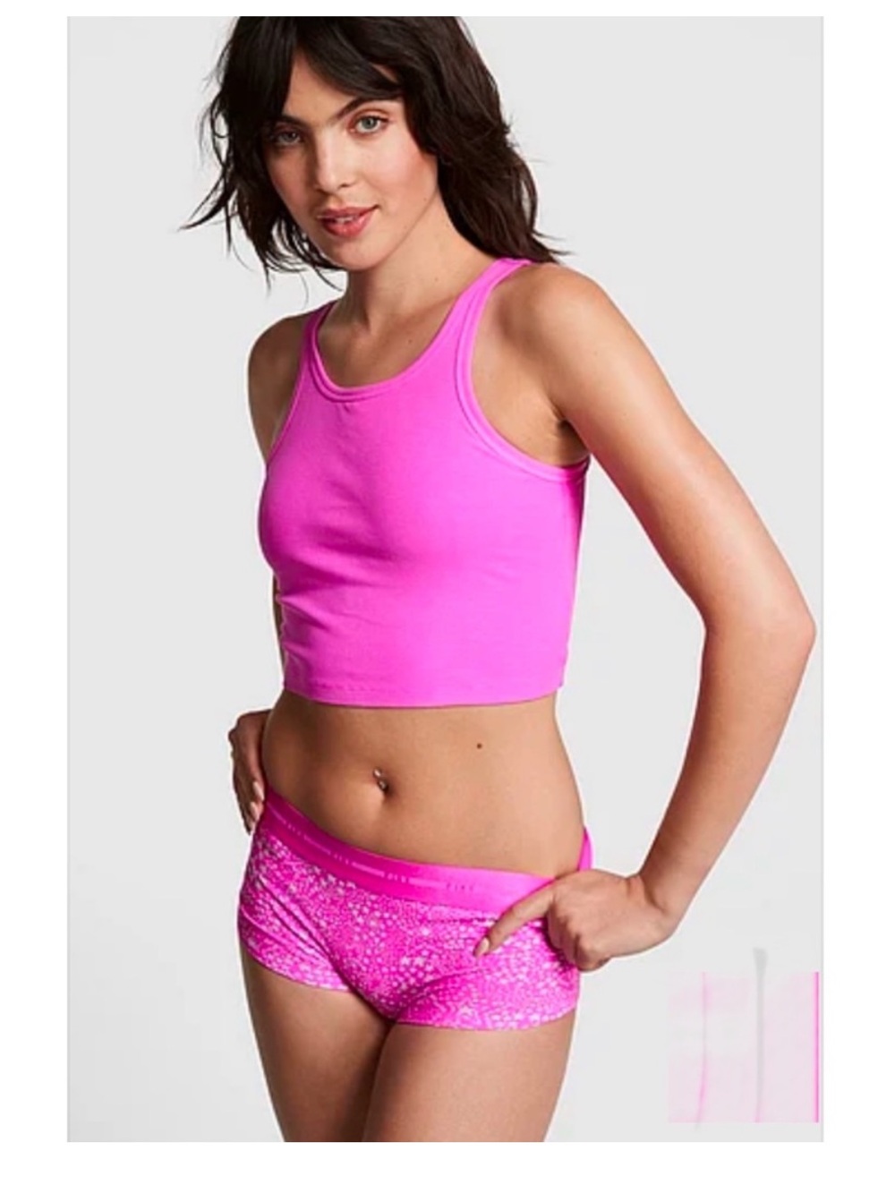 Victoria's Secret Pink cotton boyshort panties pink logo panty Pink panties